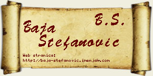 Baja Stefanović vizit kartica